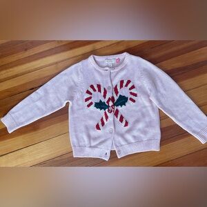 Pink Chicken Holiday Candy Cane Girls Sweater, 3Y, Perfect Condition